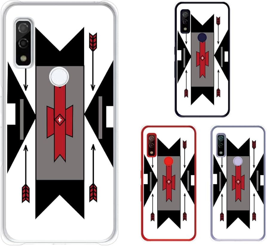 arrows We (docomo F-51B / au FCG01 / SoftBank) スマホ ケース カバー ネイティブ6 インディアン チマヨ柄 サンフェイス 紫 アローズwe arrowswe アロウズwe スマホケース スマホカバー ドコモ au ソフトバンク